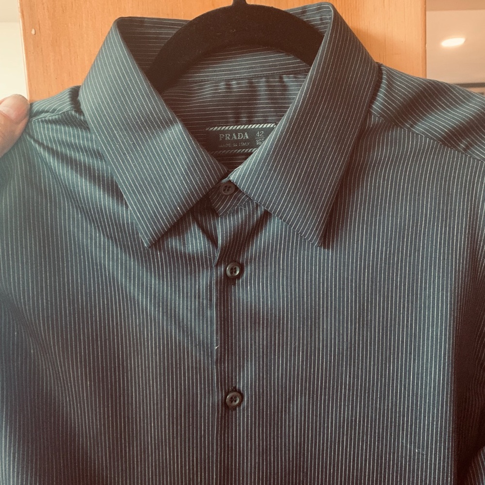 Prada Dress shirt Black and white pinstripes